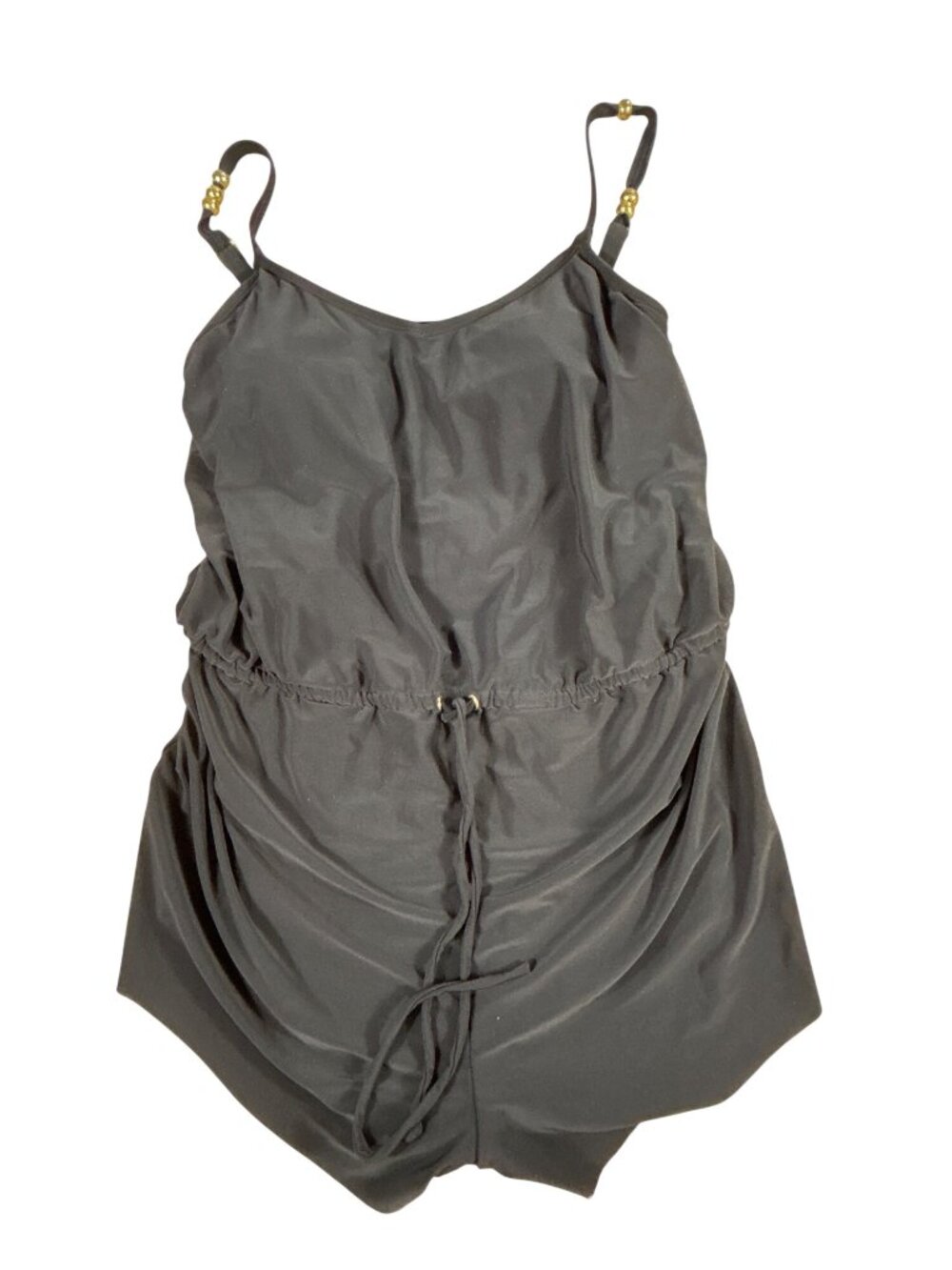 Beyond Control Blouson Romper Swimsuit Sz 8 Adjustable Straps Drawstring Waist